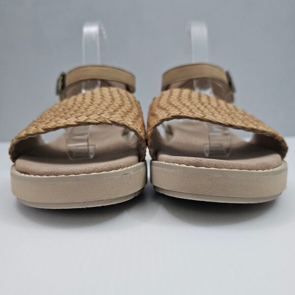 NEW Munro Conner Sandal Womens 10 WIDE Tan Leather Woven Platform Comfort Summer - Picture 6 of 14